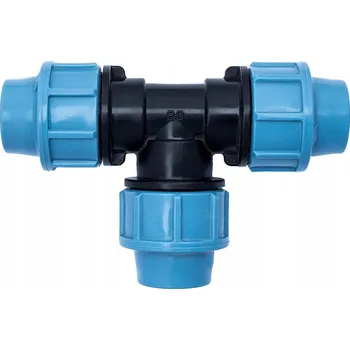 Vodovodní potrubí T-rozdělovač pro vodovodní potrubí 20 mm HYDROBIL MDPE, svěrný, 3-cestný, 16 bar