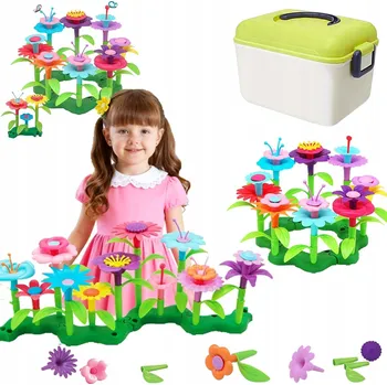 ostatní stavebnice STAVEBNICE KONSTRUKČNÍ KVĚTINY V KUFŘÍKU PRO STAVBU ZAHRADY ZVÍŘATA 134 DÍLŮ