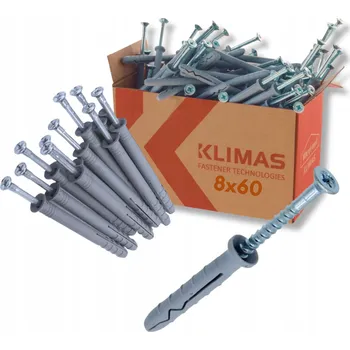 Vrták Hmoždinky pro rychlou montáž Wkręt-Met 8x60 rozpěrné 100 ks do betonu, cihly, tvárnic