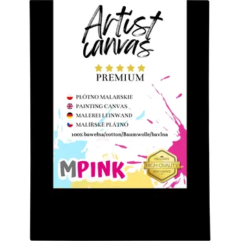 Textilie Malířské Plátno 50 x 70 cm Černé plátno Ideální pro malování