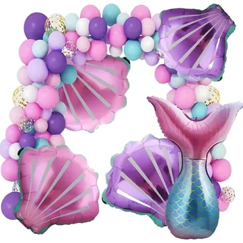 Balónková Girlanda Balónová sada Oblouk Balónky Mořská panna 97 ks