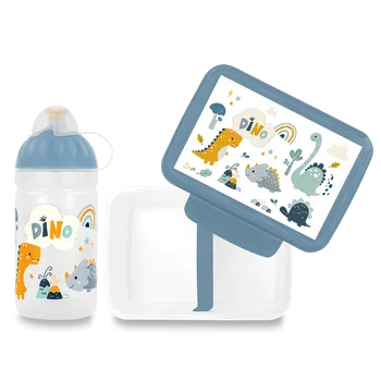 Svačinový box Set Zdravá lahev 0,5l a Zdravá sváča - Dino