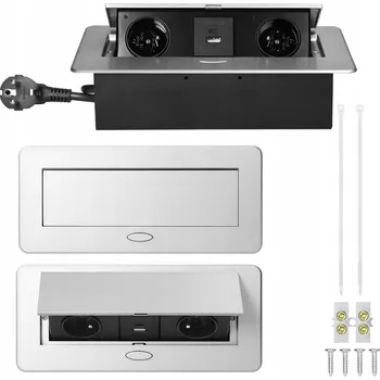 Elektrická zásuvka Zásuvka, Prodlužovací přívod, USB stolní Virone šedá