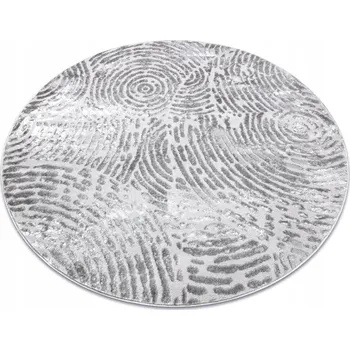 Koberec Koberec MODERNÍ KULATÝ Kola otisk prstu Strukturovaný šedý kruh 120 cm