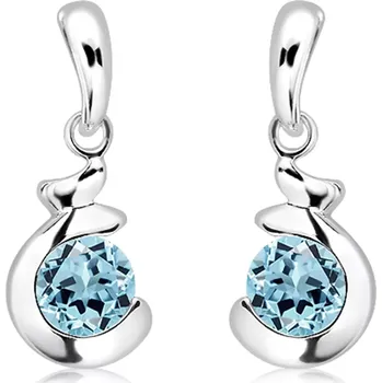 Náušnice Irska S Blue Topaz - stříbrné náušnice s modrým topazem