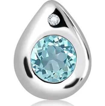 Přívěsek Sibel S Blue and White Topaz - stříbrný přívěsek s modrým a bílým topazem