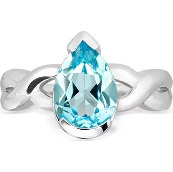 Prsten Edel S Blue Topaz - prsten ze stříbra s modrým topazem