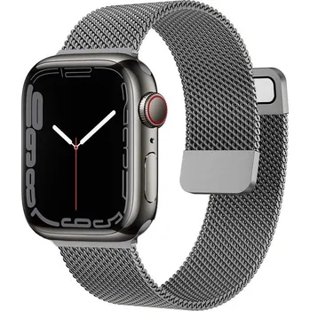 Řemínek na hodinky AW MILÁNSKÝ TAH pro Apple Watch - Magnetický - Šedý Šířka uchycení řemínku: 44/45/46/49mm, Barva: Šedý IR-AWMTH037