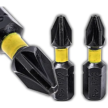 Bit OCELOVÉ NÁRAZOVÉ ŠROUBOVACÍ BITY KŘÍŽOVÉ PZ2 x 25MM 2 KUSY SADA