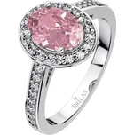 Alice P White - zásnubní prsten z bílého zlata s růžovým zirkonem