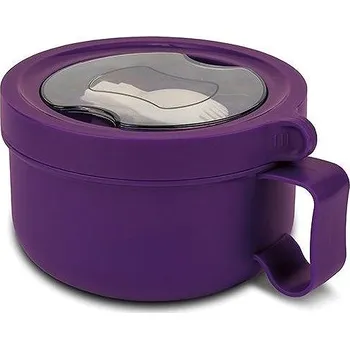 Svačinový box NAVA Greece Kulatý nerezový obědový box NAVA 850 ml - fialový