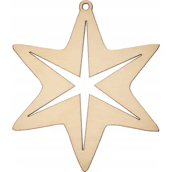 Vánoční dekorace VÁNOČNÍ KOULE NA VÁNOČNÍ STROMEČEK DŘEVĚNÁ HVĚZDA