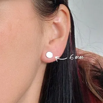 Náušnice Basic circle silver mirror průměr: 6 mm náušnice stříbrné zrcadlové