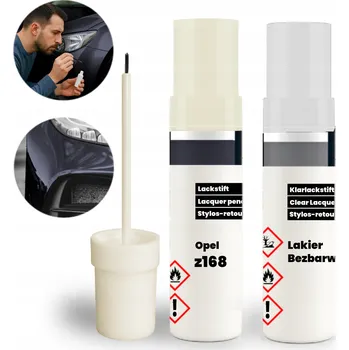 barva a nátěr na dřevo Opravná sada laku OPEL 168 (z168) 2v1: Základní lak + Bezbarvý lak s štětečkem