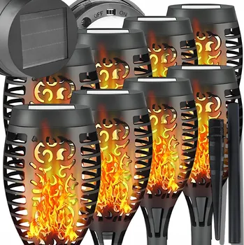 Venkovní osvětlení 8x SOLÁRNÍ LED LAMPA POCHODEŇ ZAHRADNÍ ZAPICHOVACÍ PLAMEN OHEŇ ZAHRADNÍ
