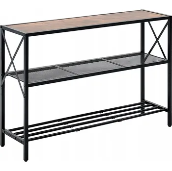 Konferenční stolek Úzký konzolový stolek se 3 policemi, 106x29,5x73,5 cm, se 4 nastavitelnými nožičkami