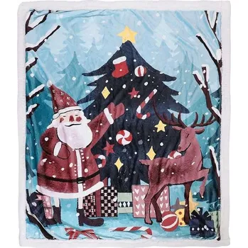 deka Deka CE 127 x 152 cm modrá vánoční