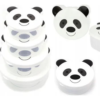 Dóza na potraviny SADA 4 KUSŮ DÓZ NA POTRAVINY PANDA Krabičky na uskladnění potravin