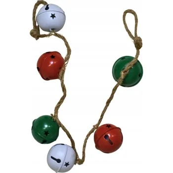 Vánoční dekorace Barevné LED světýlka zvonky - světelný řetěz na baterie, 10 LED