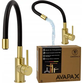 Vodovodní baterie Kuchyňská baterie stojánková Avapax LAPUR zlatá