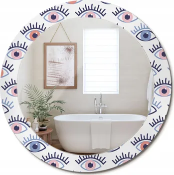 Zrcadlo Zrcadlo nástěnné s ozdobným rámem z tvrzeného skla Oczy průměr 70 cm