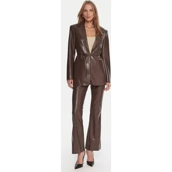 Dámské kalhoty Marciano Guess Kalhoty z imitace kůže 5BGB09 7389A Hnědá Slim Fit 44