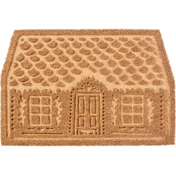 Rohožka Ib Laursen rohožka s vánočním motivem domečku hnědá 40 x 60 cm