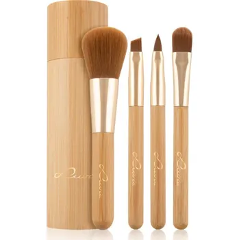 Kosmetický štětec Luvia Cosmetics Bamboo štětec na oční stíny 1 ks + štětec na oční linky 1 ks + konturovací štětec 1 ks + štětec na pudr 1 ks + pouzdro na štětce 1 ks