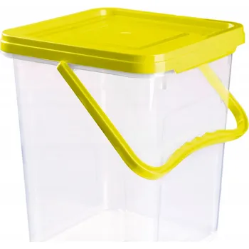 Úložný box Krabice s víkem v odstínech žluté a zlaté, průhledný