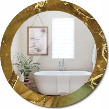 Zrcadlo Zrcadlo s potiskem do koupelny ložnice obývacího pokoje Metalické víry fi 70 cm