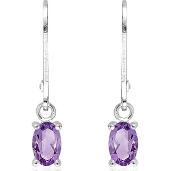 Náušnice Materna S Ametyst - stříbrné náušnice s ametystem