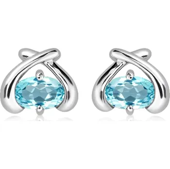 Náušnice Letavia S Blue Topaz - stříbrné náušnice s modrým topazem