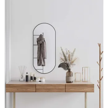 vidaXL Nástěnné zrcadlo 90x40 cm oválné [348193] Barva: Černá