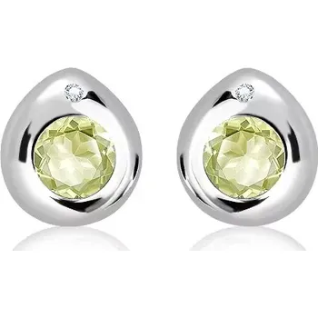 Náušnice Sana S Lemon Citrine and White Topaz - stříbrné náušnice s citrínem a bílým topazem