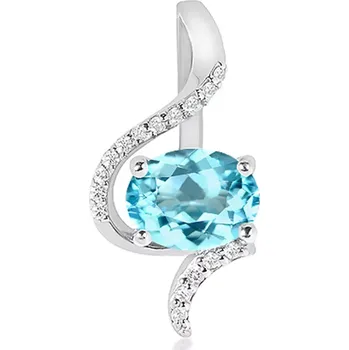 Přívěsek Marisol S Blue Topaz - stříbrný přívěsek s modrým a bílým topazem