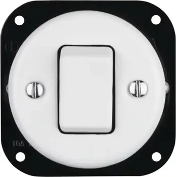 vypínač Bohemia-Design - Porcelánový retro jednoduchý vypínač bez rámečku č. 7 bílá