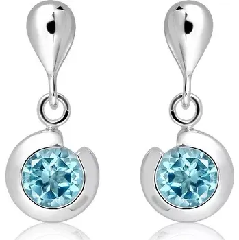 Náušnice Vajana S Blue Topaz - stříbrné náušnice s modrým topazem