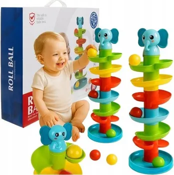 Hračka pro nejmenší VĚŽ S MÍČKY PRO DĚTI SJEZDOVKA KULIČEK HRAČKA KULIČKOVÁ XL