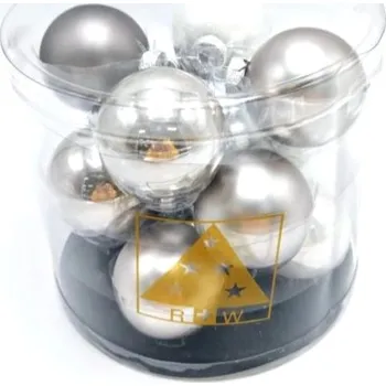 Vánoční dekorace Riffelmacher Set 12 ks vánočních skleněných ozdob - koule ø 5 cm - šedé Nové