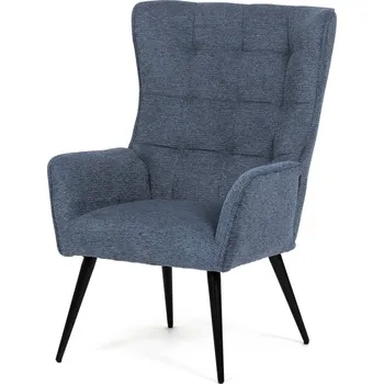 Křeslo Relaxační křeslo ušák LOYD — látka, černá / modrá