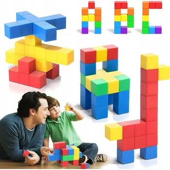 ostatní stavebnice SADA 54 MAGNETICKÝCH KOSTEK STAVEBNICE STAVEBNICE ŠESTIHRANY
