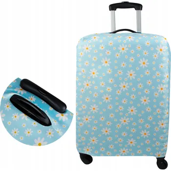 Obal na kufr s květinovým motivem, modrý, velikost M Polyester Sillar