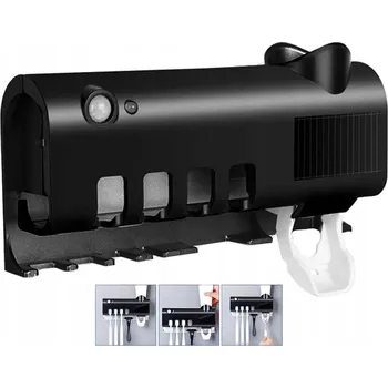 Držák na kartáček UV Sterilizátor na Zubní Kartáčky s Držákem a Dávkovačem Zubní Pasty dávkovač