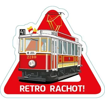Samolepicí dekorace na vozidlo Dopravní svět Samolepka RETRO RACHOT!, tramvaj Ringhoffer