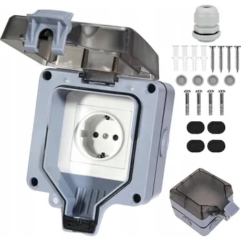 Elektrická zásuvka Venkovní vodotěsná zásuvka IP66, voděodolná zásuvka do zahrady