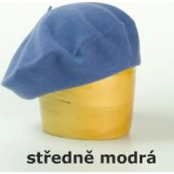 Čepice Dámský vlněný baret středně modrá11,5"