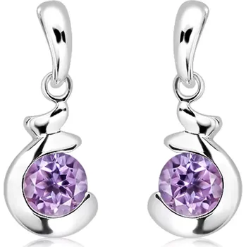 Náušnice Irska S Ametyst - stříbrné náušnice s ametystem