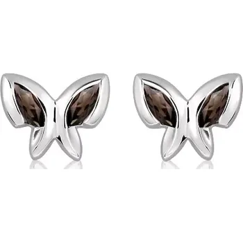 Šperk Edin S Smoky Quartz - stříbrné náušnice s quartzem