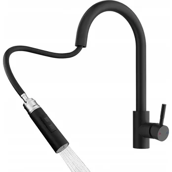 Vodovodní baterie Stojánková kuchyňská baterie Rainsworth VYSOKÁ KUCHYŇSKÁ BATERIE s S VÝPUSTÍ černá
