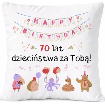 Polštář Dárek Polštář Birthday45 s potiskem White PoliDraw